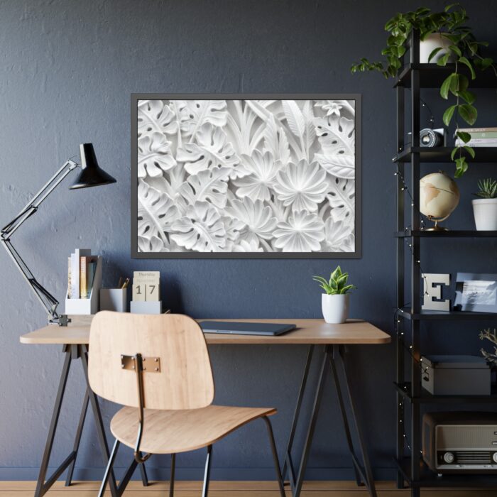 Carved Floral Ornament Texture Framed Poster - Image 3
