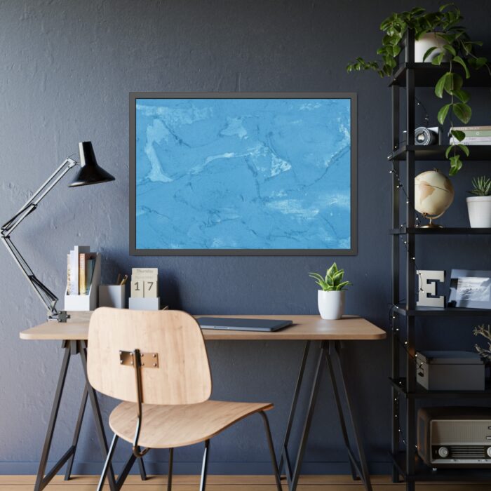 Blue Cream Texture Framed Poster - Image 3
