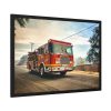 93854-45.jpg Speeding Fire Truck Framed Poster
