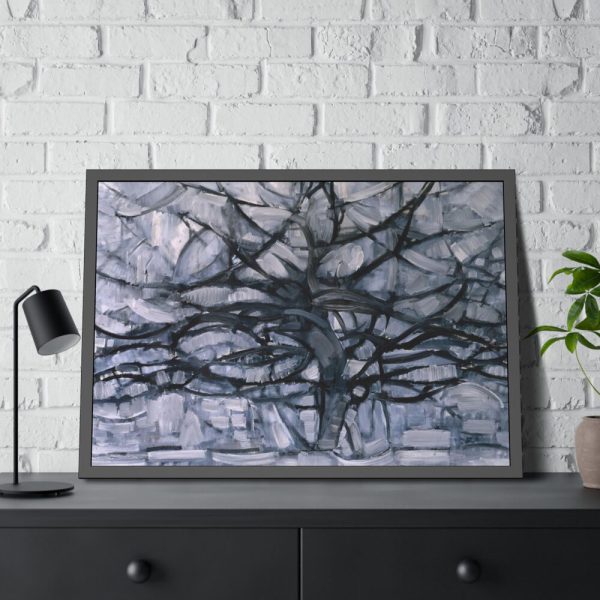 Piet Mondrian's Gray Tree Framed Poster