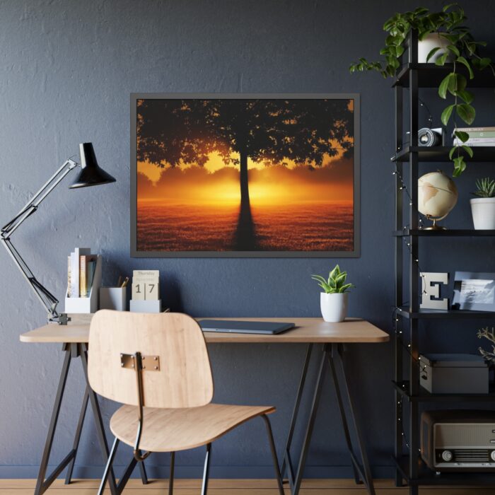 Sunrise Tree Silhouette Nature Framed Poster - Image 3