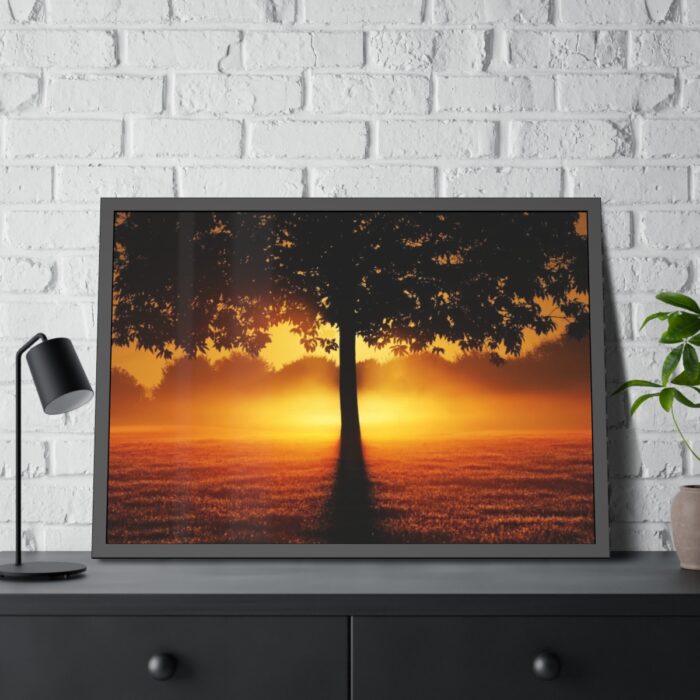 Sunrise Tree Silhouette Nature Framed Poster - Image 4