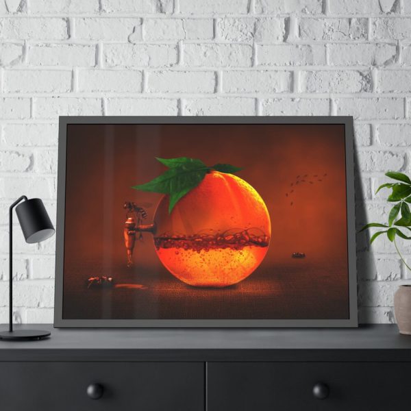 Orange Fruit Juice Framed Poster