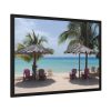 93854-549.jpg Sunny Beach With Palm Tree Framed Poster