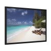 Tropical Beach, Trees, Shoreline in Summer Framed Poster