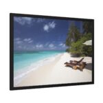 Tropical Beach, Trees, Shoreline in Summer Framed Poster - Image 2