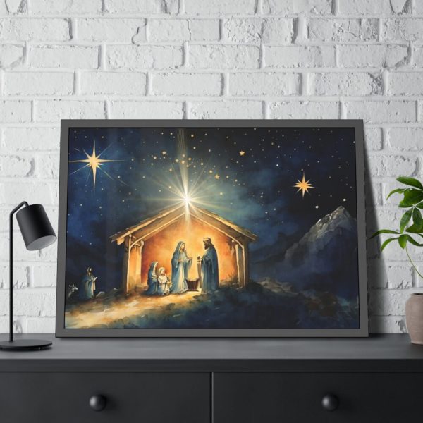 Abstract Representation of the Birth of Jesus Framed Poster