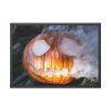 93854-60.jpg Carved Halloween Pumpkin With Smoke Framed Poster