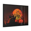 Halloween Mansion and Moon Framed Poster