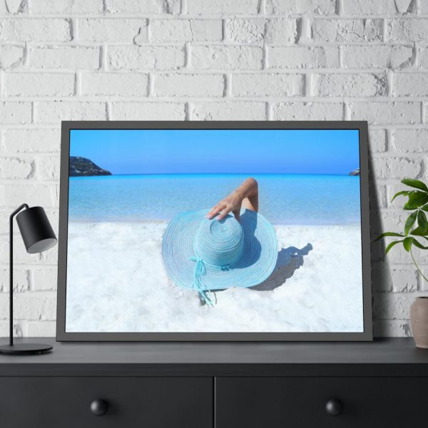 93854-655.jpg Woman On The Beach Framed Poster