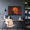 Halloween Mansion and Moon Framed Poster