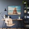 Young Woman On The Beach Framed Poster