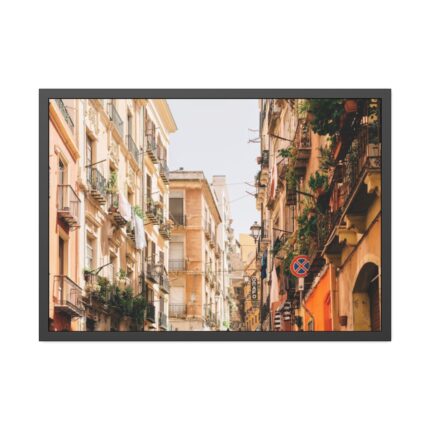 Vintage Neighborhood in Cagliari Framed Poster