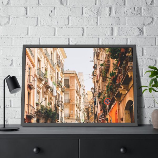 93854-683.jpg Vintage Neighborhood in Cagliari Framed Poster