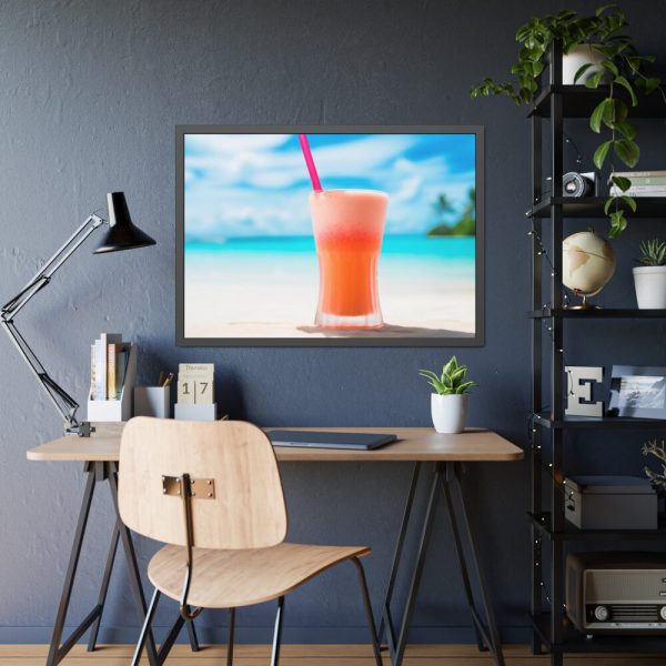 93854-698.jpg Tropical Drink On The Beach Framed Poster