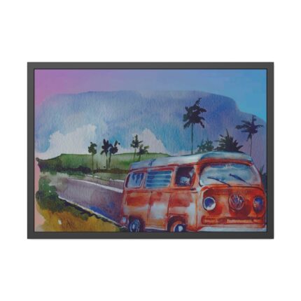 Vintage Hawaiian Bus Framed Poster