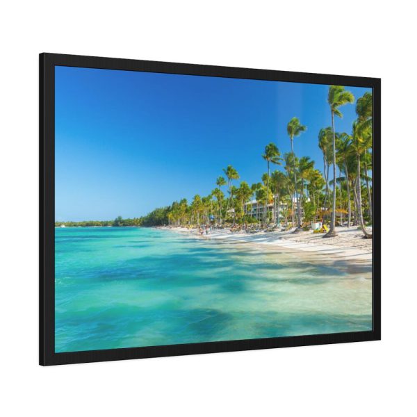 93854-717.jpg Palm Trees On The Beach Framed Poster