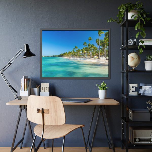 93854-718.jpg Palm Trees On The Beach Framed Poster