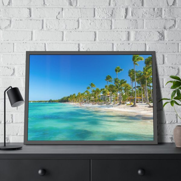 93854-719.jpg Palm Trees On The Beach Framed Poster