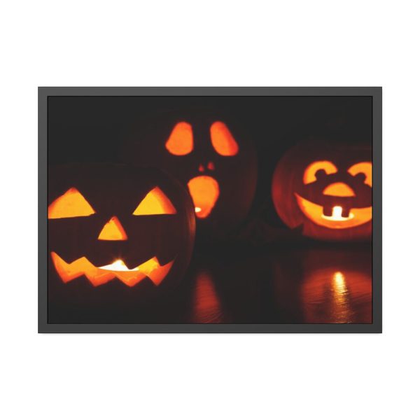 Halloween Pumpkin With Candles Inside Framed Poster