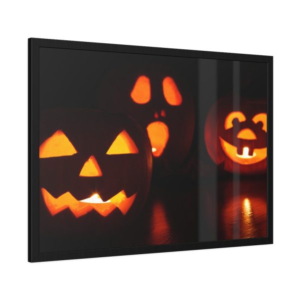Halloween Pumpkin With Candles Inside Framed Poster
