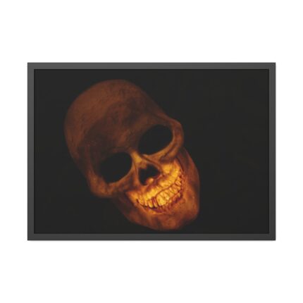 Human Skull in Dark Framed Poster