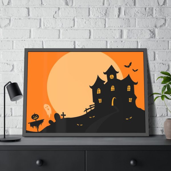93854-95.jpg Haunted House Framed Poster