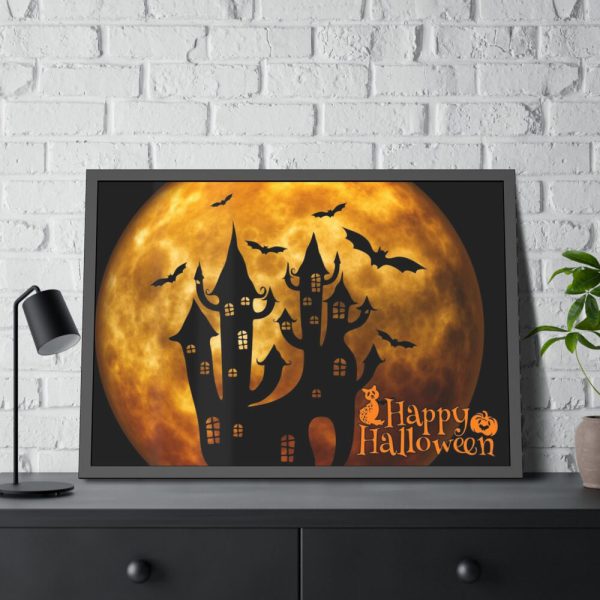 93855-115.jpg Halloween Castle Weird Surreal Atmosphere Framed Poster