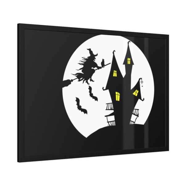 93855-129.jpg Witch Flying in Dark Framed Poster