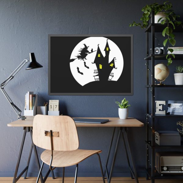 93855-130.jpg Witch Flying in Dark Framed Poster