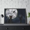 Cat and Full Moon Framed Poster