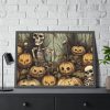 93855-139.jpg Halloween Pumpkins And Skeletons Framed Poster