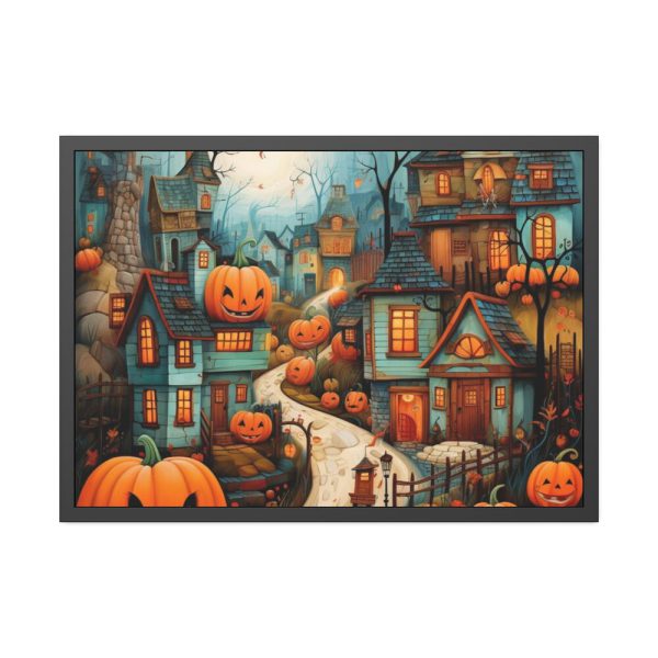 93855-144.jpg Halloween Jack-o-Lantern Village Framed Poster