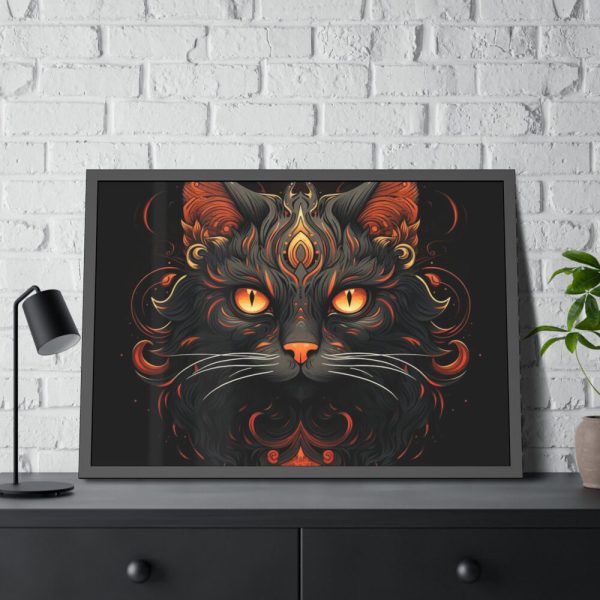 93855-168.jpg Halloween Mystic Black Cat Framed Poster