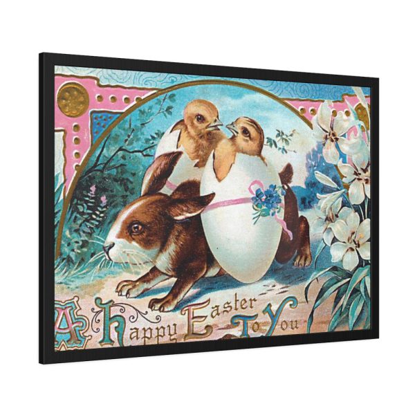 93855-214.jpg Vintage Easter Bunny Chick Framed Poster