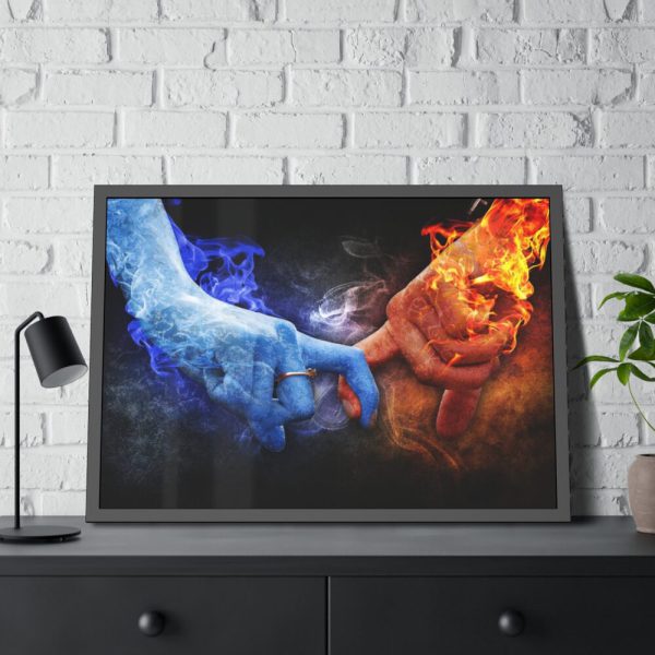93855-23.jpg Ice Fire Romance Framed Poster