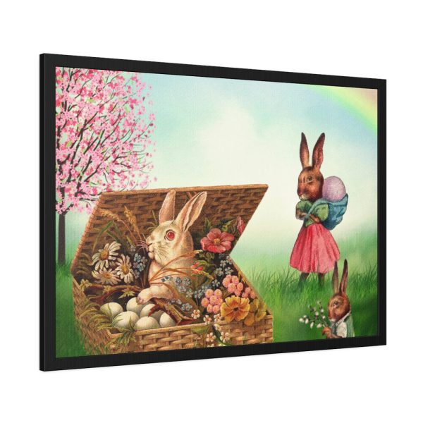 Easter Bunny in Basket Framed Poster