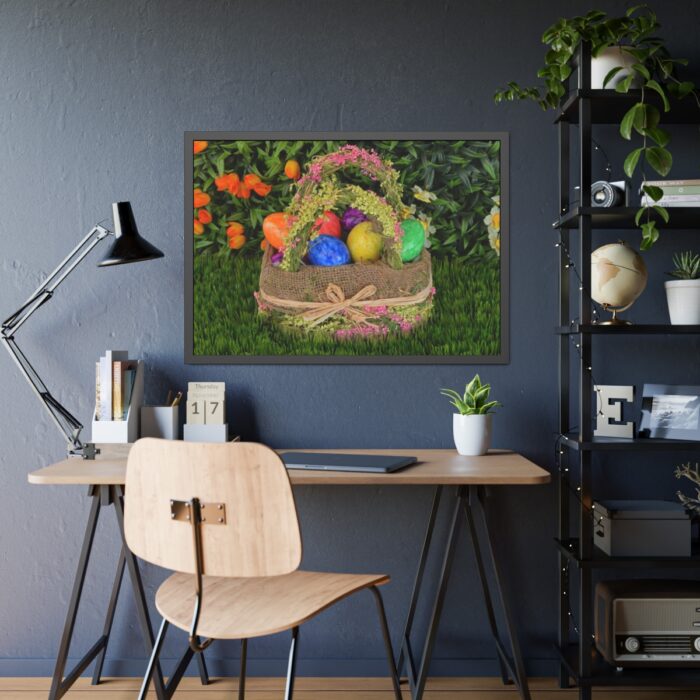 Beautiful Easter Egss in Basket on Grass Framed Poster - Image 7