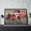 93855-3.jpg Car Vintage Red Rusty Framed Poster