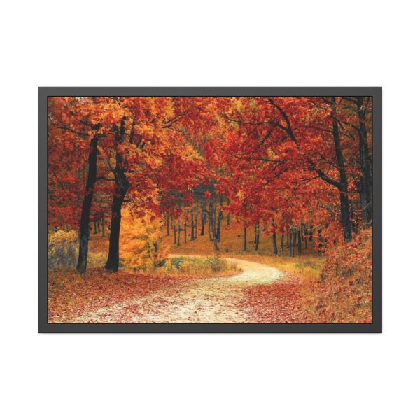 93855-345.jpg Fall Autumn Red Season Woods Framed Poster