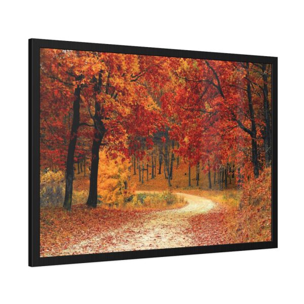93855-346.jpg Fall Autumn Red Season Woods Framed Poster