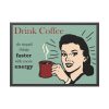 93855-373.jpg Retro Coffee Drinking Woman Framed Poster