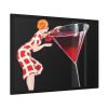 93855-378.jpg Woman Drinks From Large Wine Glass Framed Poster