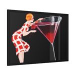 Woman Drinks From Large Wine Glass Framed Poster - Image 6