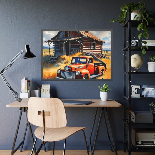 93855-38.jpg Old Red Truck Watercolor Framed Poster