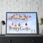 Easter Eggs, Rabbit And Birds Framed Poster - Image 8