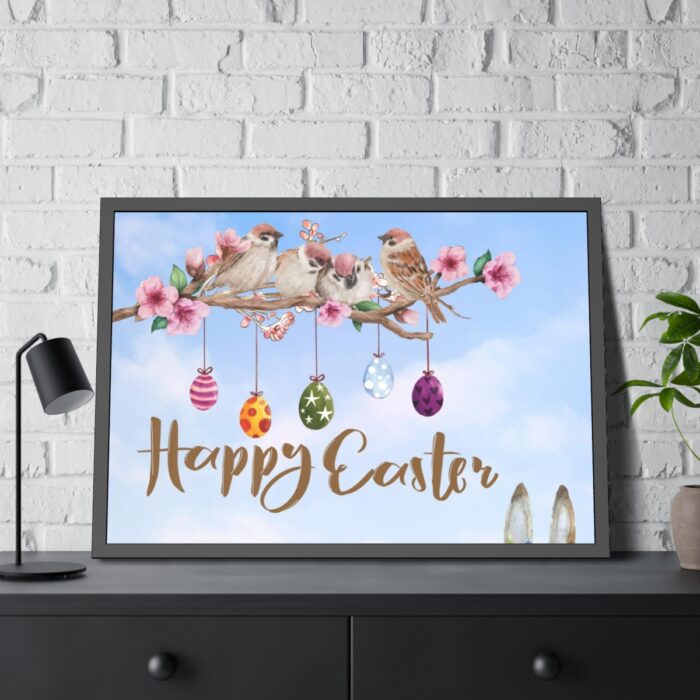 Easter Eggs, Rabbit And Birds Framed Poster - Image 8