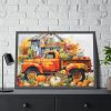 93855-43.jpg Autumn Pumpkin Truck Calendar Art Framed Poster