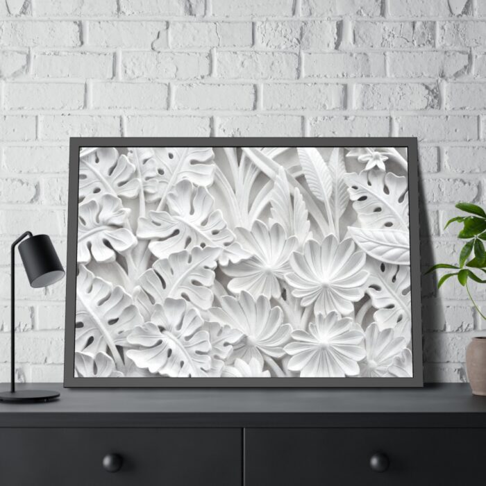 Carved Floral Ornament Texture Framed Poster - Image 8