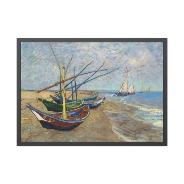 93855-445.jpg Vincent van Gogh's Fishing Boats on the Beach Framed Poster